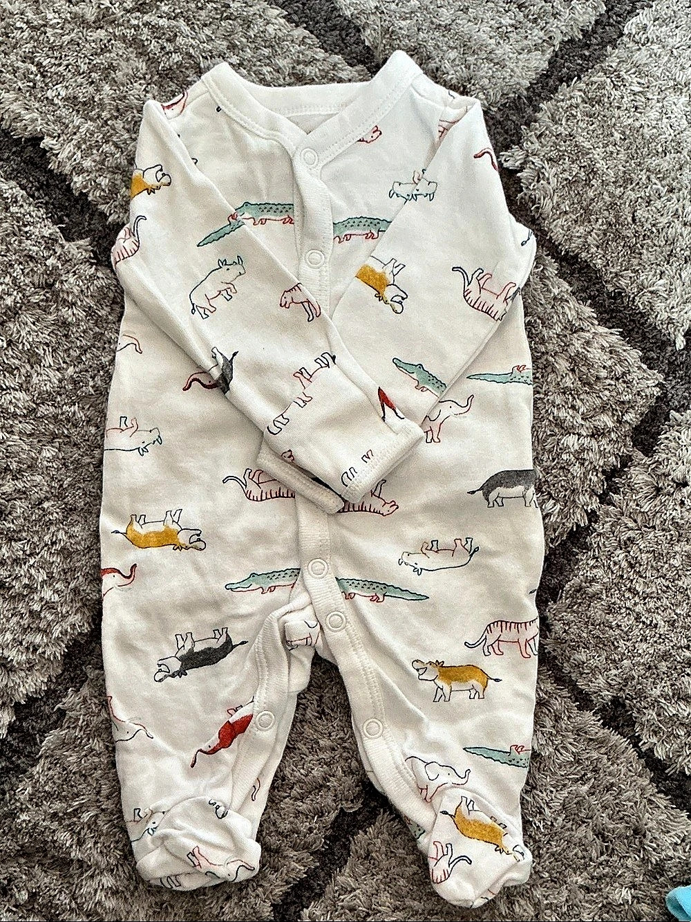 carters Baby Animal Print Footie Newborn Like New